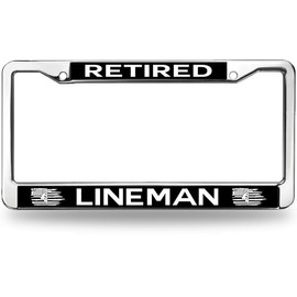 Retired Lineman Pride License Plate Frame for Thanksgiving US Lineman Spirit License Plate Frame Inspirational US Army Superhero Weather-Proof