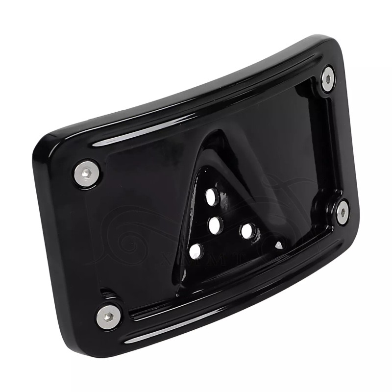 Unbranded Curved Laydown License Plate Mount Bracket w/ Frame For
