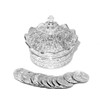 JOICE GIFT Elegant Silver Crown Wedding Arras with 13 Coins