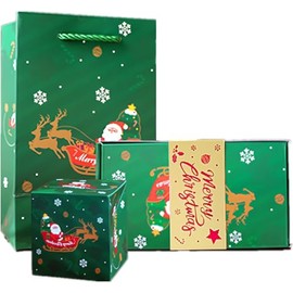 GEHENFRUCHT 10pcs Christmas Pop Up Gift Box, Merry Christmas Money Gifts Box Gift Box DIY Birthday Gift Packaging for Men, Women and Children (Christmas Pop Up Green)