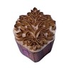 Royal Kraft Traditional Print Stamp Brass Floral Pattern Wood Clay