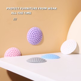 Door Stopper Wall Protector Self Adhesive Round Silicone Door Knob Bumpers Silencer for Walls Reusable Golf Shape Door Handle Protector for Home Office Rubber Crash Pad for Furnitures Cabinet, 5 Pcs