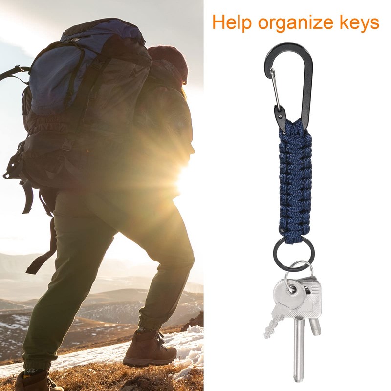 [PATIKIL] Paracord Keychain 2 Pcs Braided Lanyard Key Clip D