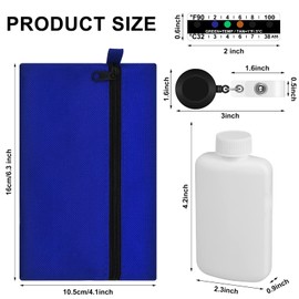 14 Pcs Urine Test Complete Kit 2 Portable Empty Bottles 10 Adhesive Temperature Test Strip Sticker Hidden Detachable Zipper Pouch Portable Travel Bottle for Urine Testing (Classic Style)