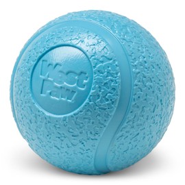 WEST PAW Boundr Ball Dog Fetch Toy – Bouncing Toys for Dogs, Fetch, Catch, Chewing, Play – Floatable, Recyclable Balls – Small Hot Pink/Aqua Blue 2-Pack