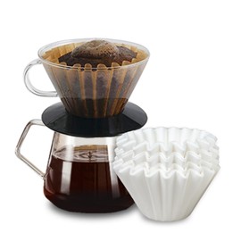 2-5 Cup Coffee Filters,100 Count Disposable Basket Coffee Filter Paper, Compatible with Kalita Wave Pour Over Coffee Dripper 185 Series, For 2-5 People