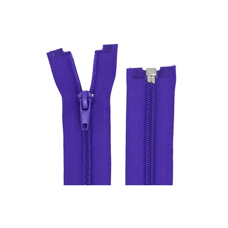Plastic Spiral Zip 5 mm Separable (70 cm, Purple)