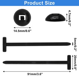 S SYDIEN 50PCS Nylon Universal Cable Tie Buckle, Heavy Duty Self-Locking Nylon Zip Ties Clips, 2025 Upgrade Multipurpose Plastic Cable Ties Tool for Car Daily Auto Fixing