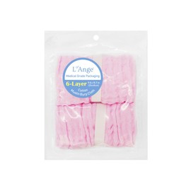 L'Ange Baby Muslin Burp Cloths - 100% Cotton Washcloth for Baby Boy and Girl - Burping Cloth for Newborn - Muslim Burp Cloth Babies - Ready to Use Medical Grade Packaging - 2 Pack - Pink - 9.8x15.7in