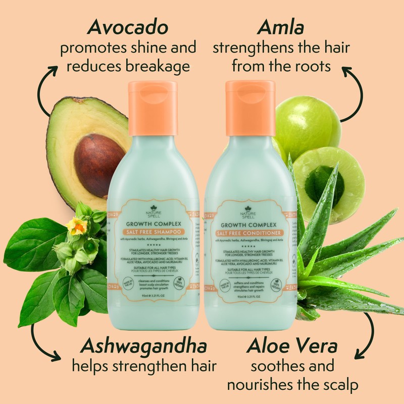 Nature Spell Hair Growth Travel Size Duo, Shampoo & Conditioner