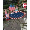 EwdeWwo Independence Day Elastic Round Tablecloth Blue Patriotic Star Fitted