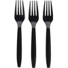 Generic Pack of 50 Heavy Duty Black Plastic Fork, Reusable
