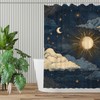 Celestial Shower Curtain with Sun Moon Stars, 72x72 Inches