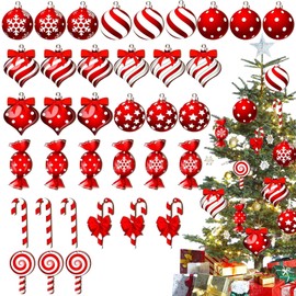 36 Pcs Candy Cane Christmas Decorations, Large Candy Cane Christmas Decorations Candy Cane Decorations, Candy Cane Tree Decorations, Candy Cane Lane Christmas Decorations for Lndoor Outdoor Decor