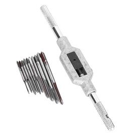 11PCS Mini Tap Wrench Set, High-Speed Steel Hand Screw Thread Tap Holder Set M1, M1.2, M1.4, M1.6, M1.7, M1.8, M2, M2.5, M3, M3.5(11PC Mini Tap Set)