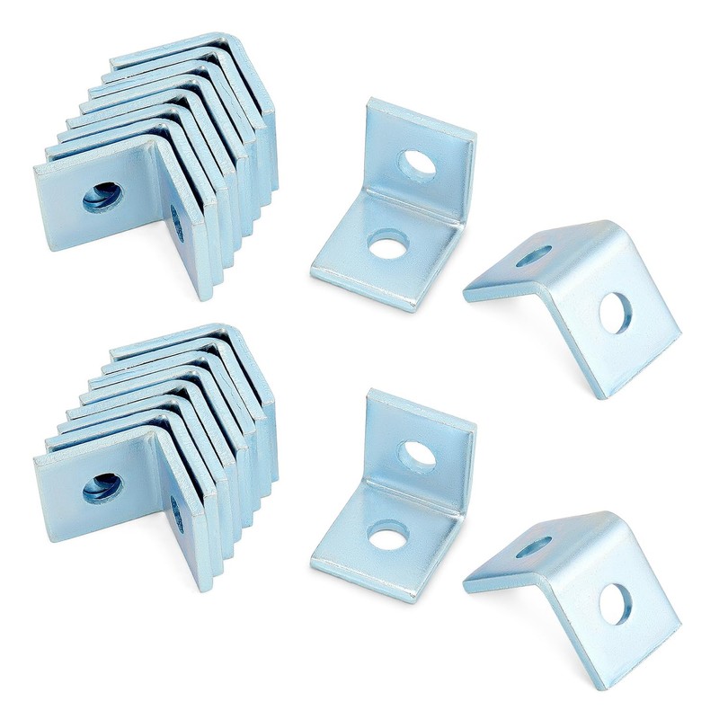 QWORK 20 Pack 2 Hole L-Shaped Connector Bracket - Compatible