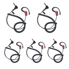 UAYESOK 5pack 3.5mm Radio earpiece for Law Enforcement, Listen Only Police Earpiece, Removable Hook in-Ear Earphone for Speaker Mic, Surveillance Headset 1 pin, Fit Left &Right Ear