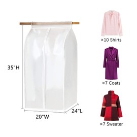 XIAKE Garment Bags M/oth-proof Dust Cover Coat Hanging Clothes Storage Bag Premium Thickened Clothing Organizer Moisture-proof Dust-proof Clothes Cover