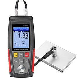 CAMWAY Digital Ultrasonic Thickness Gauge Meter with Calibration High Resolution Data Storage Backlight LCD,Steel Metal Thickness Gauge Tester for Steel Aluminum Metal Copper Plate