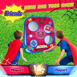 Spider Bean Bag Toss Game, 3-1 Cornhole Board Outdoor Toys for Kids, Family Party Activity Toddler Yard Backyard Beach Lawn Party Camping Game Toys for 3 4 5 6 7 8 Year Old Boys Girls Birthday Gift