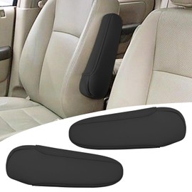 VKGUG 2PCS Car Front Seat Armrest Cover Compatible with Honda CRV CR-V 2002-2006 Leather Left and Right Seat Arm Rest Cover Black (Only Leather Part)