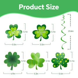 10 Pcs St. Patrick's Day Hanging Swirl Decorations,St Patricks Day Decorations,Shamrock St. Patrick's Day Tiered Tray Wooden Decoration,for Baby Birthday Irish Party Lucky Decor Supplies