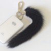 Fosrion Real Mink Marten Tail Fur Keychain (Black, 15cm, 1