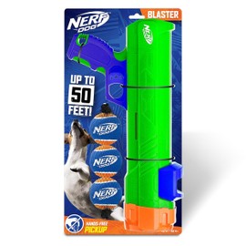 Nerf Dog Tennis Ball Blaster Dog Toy Gift Set, Tennis Ball Dog Fetch Toy Launches up to 50 ft, Dog Ball Thrower for All Breeds Includes Green Tennis Ball Launcher and 3 Dog Tennis Balls
