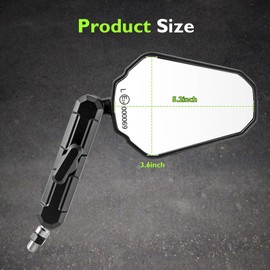 Mofun Motorcycle Mirrors Fit 8mm 10mm 7/8" Handlebar Compatible with Street Dirt Bike 390 1290 KLR 650 ADV ATV Snowmobile Scooter