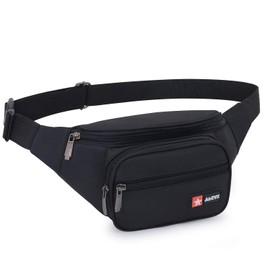 AirZyx Waterproof bumbags and fanny packs for women men hiking running travel dog wolking waist bag for women men waterproof for travel running hiking ladies girls boys kids child (Black)