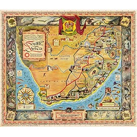 MAGNET 1950s South Africa Historic Vintage Style StoryWall Map Magnet Vinyl Magnetic Sheet for Lockers, Cars, Signs, refrigerator 5"
