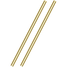 2 Pieces 12 inches 3/8 inch Brass Rods, Sutemribor Brass Solid Round Rod Lathe Bar Stock, 3/8 inch in Diameter, 12 inches in Length