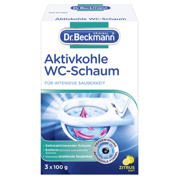 Dr. Beckmann Activated Carbon Toilet Foam, Self-Activating Foam (1 x 300 g) Parent 7791