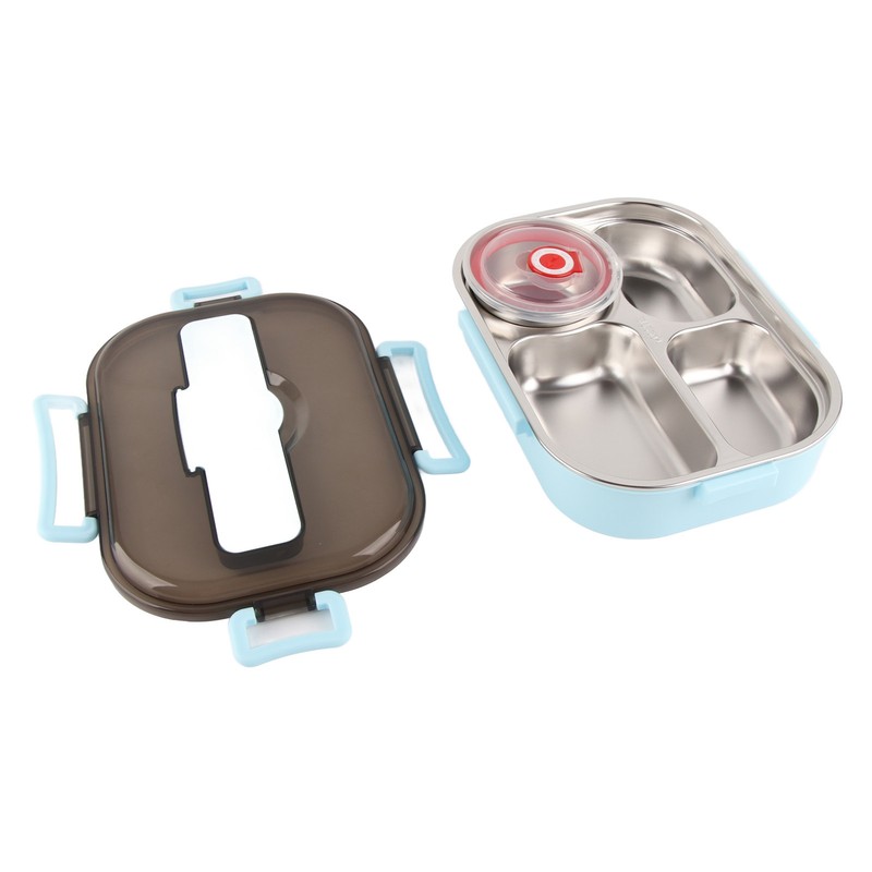 Stainless Steel Lunch Box Food Grade Safe 4 Compartments Portable