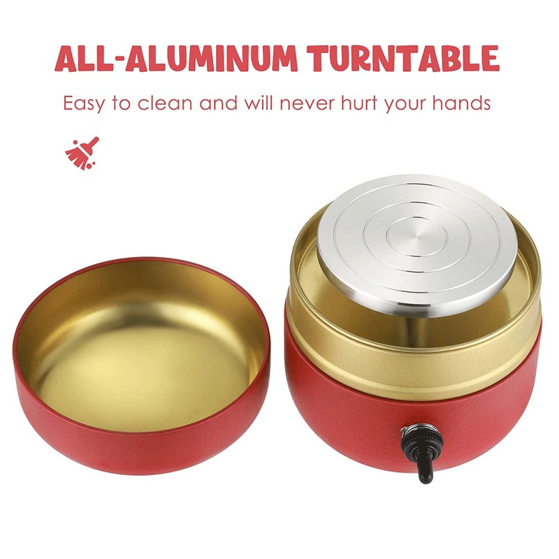 Mini Electric Pottery Wheel Machine Small Portable Red Pottery Forming