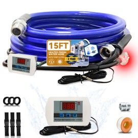 Cupohus Heated RV Water Hose 15FT,-45°F Freeze Protection Smart Thermostat