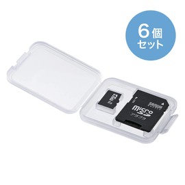 Sanwa Supply FC-MMC10MICN Memory Card Clear Case (For Micro SD Card, Set of 6)