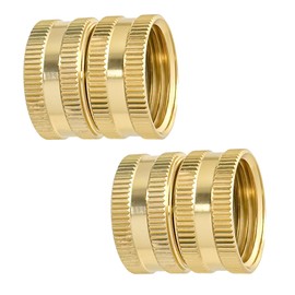 3 Pack 3/4" Aluminium Garden Hose Connector with Dual Swivel, Double Female Swivel Quick Connector Adapter(Female)