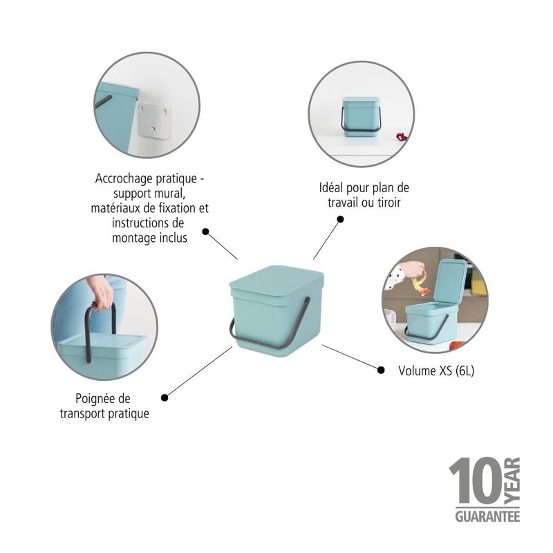 Brabantia 109720 Sort & Go Plastic Waste Bin, 58.4 x