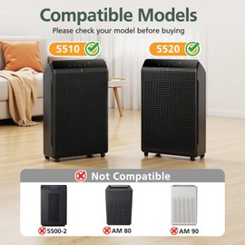 5510 5520 Replacement Filter Q Compatible with Winix 5510, 5520 PlasmaWave Air Purifi-ers, H13 True HEPA and Activated Carbon Filter Combo for Dust Pollen Pet Smoke, Part# 1712-0123-00, 2 Pack