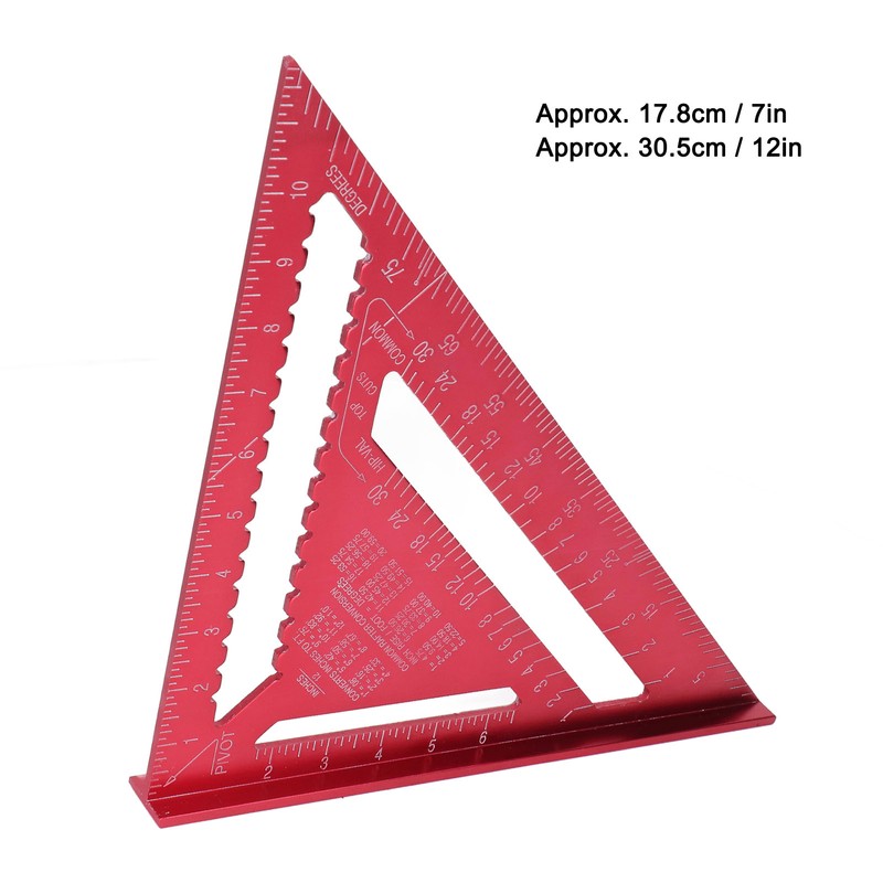 Woodworking Triangle Aluminum Alloy Red Corrosion Resistance Clear Scale Carpentry