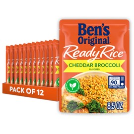 Ben's Original Flavored Ready Rice, Cheddar Broccoli, Microwave Rice for an Easy Lunch, Suitable for Vegetarians - 8.5 oz Pouch (Pack of 12)​