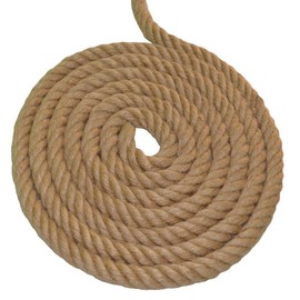 Twisted Manila Jute Rope (1 Inch x 50 Feet) Natural Thick Hemp Rope for Crafts, Nautical, Railing, Hammock, Decorating