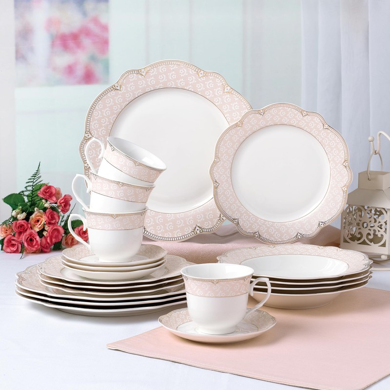 Joseph Sedgh Collection "Sandra" 20-Piece Bone China Dinnerware Set, Service
