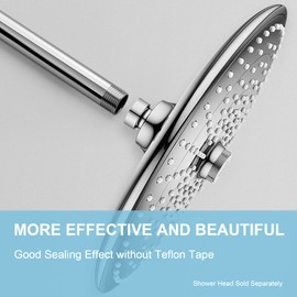 OFFO Shower Arm with Flange, 24 Inches Ceiling Mount Replacement Rain Shower Head Straight Arm Ceiling-Mounted For Fixed Shower Head & High Pressure Rain, Chrome