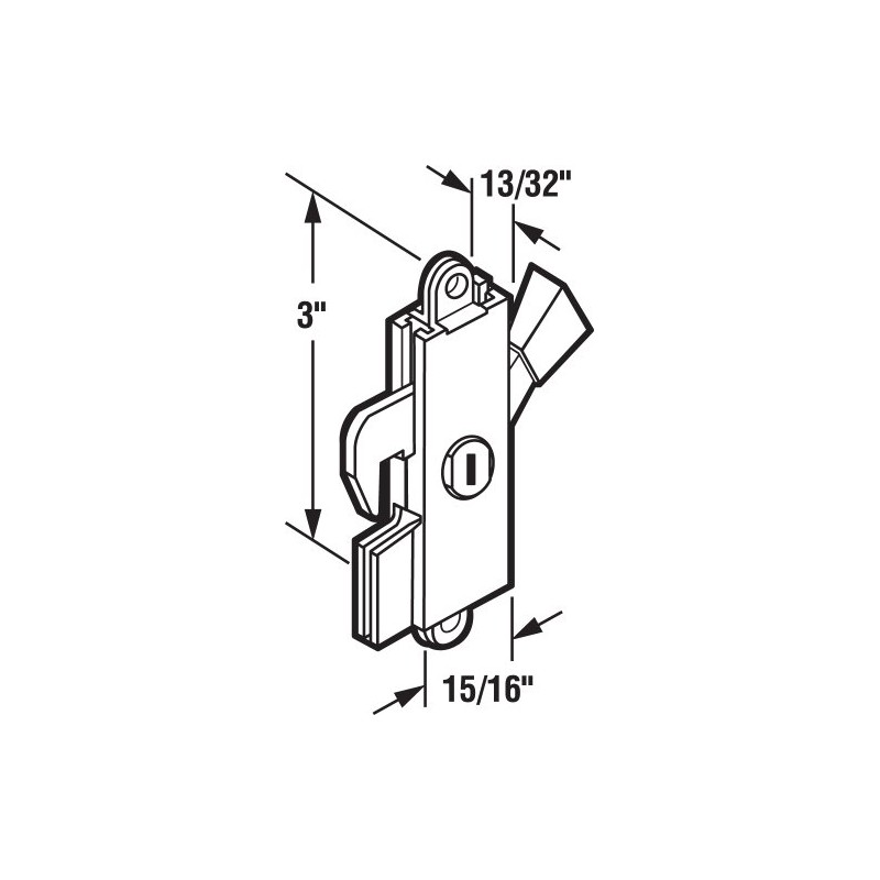 Prime-Line E 2105 Aluminum Surface Mount Sliding Door Keeper (Single