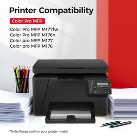 caink 130A Toner Cartridge Set 4-Pack (Black Cyan Yellow Magenta) High Yield Replacement for HP 130A CF350A CF351A CF352A CF353A Compatible with HP Color Laserjet Pro MFP M176n M177fw Printer Ink M176 M177