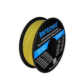 BNTECHGO 14 Gauge Silicone Wire Spool 100 ft Yellow Flexible 14 AWG Stranded Tinned Copper Wire