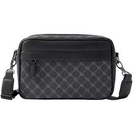 Hjkiopc Men's Small Shoulder Bag,Multi Pocket CrossBody Bags,Messenger Shoulder Bag,Waterproof and Lightweight Satchel Bag for Daily Use in Work and Travel(Black)