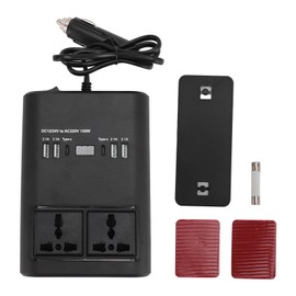 Car Power Inverter 150W DC 12V to 110V AC Fast Charging LED Display Car Inverter for Android